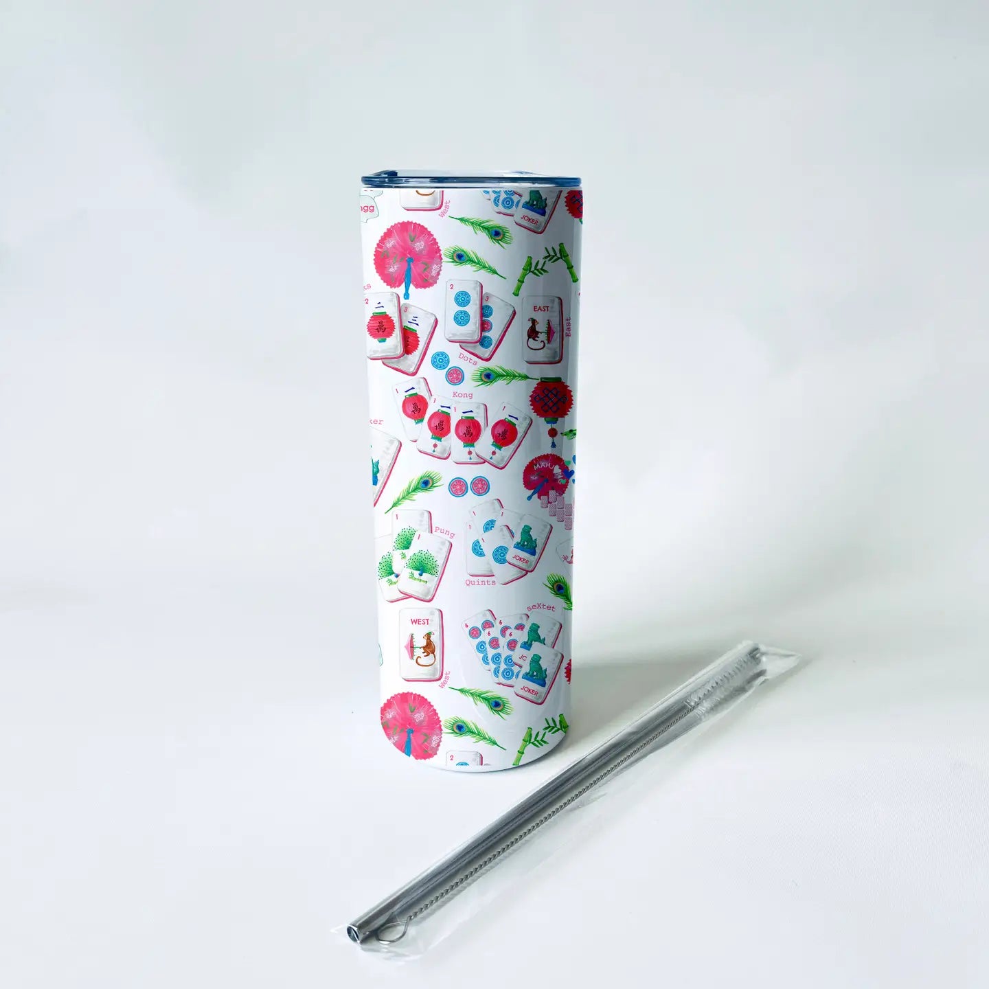 Mahjong Alphabet Pattern Tumbler 20 oz