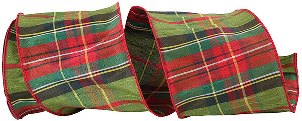 GREENSBORO PLAID DUPIONI WIRED EDGE RIBBON