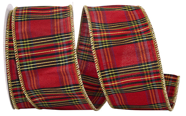 Grandisimo Plaid Dupioni Wired Edge Ribbon