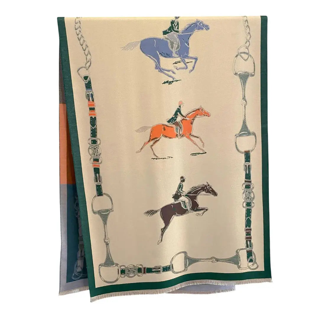 Hunter Horses Acrylic Cashmere Scarf