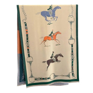 Hunter Horses Acrylic Cashmere Scarf