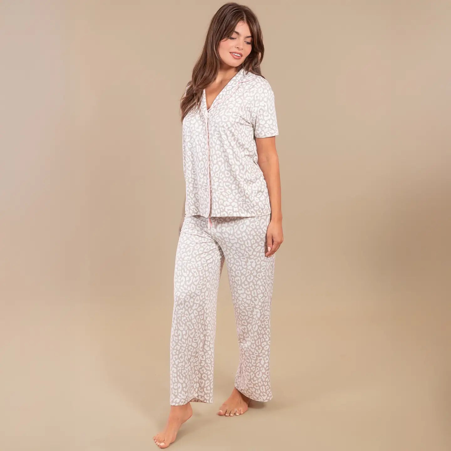 Taupe Leopard Pajamas
