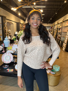 Cream and Beige Cheetah Sweater