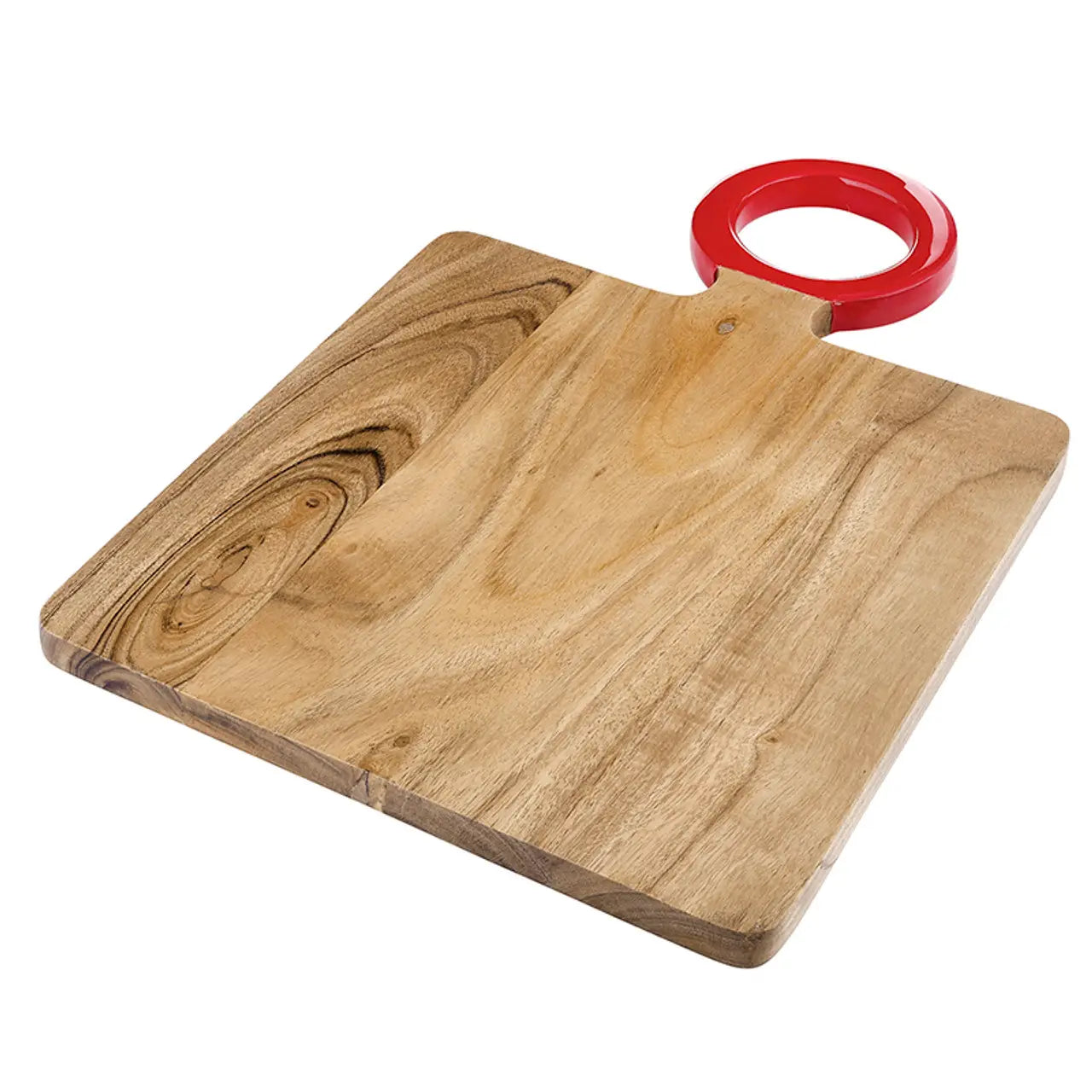 Wood Board with Enamel Handle - Red