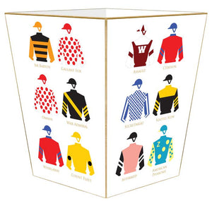 WB8581-Jockey Silks Triple Crown Wastepaper Basket