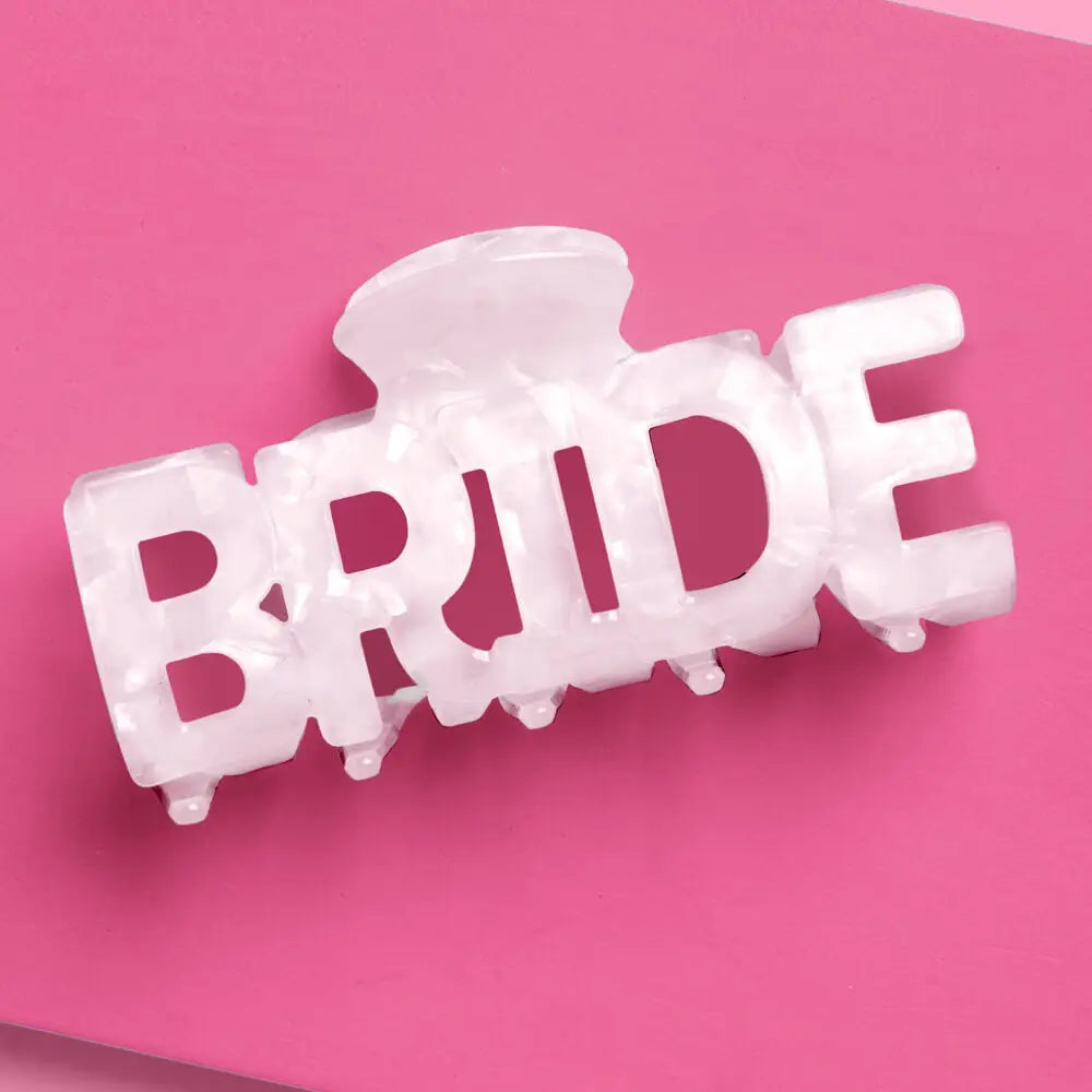 Bride Claw Clip - White Acrylic Claw Clip, Hair Accessory