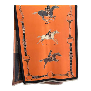 Awst Int'l Hunter Horses Acrylic Cashmere Scarf