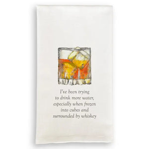 Whiskey Rocks I've Been Trying-Tea Towel