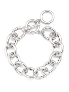 Matte Cable Chain Bracelet: Matte Silver