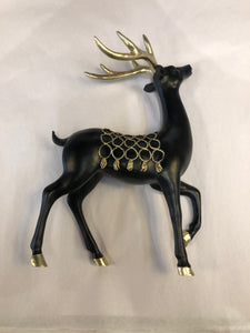 Matte Black Deer With Gold Saddle