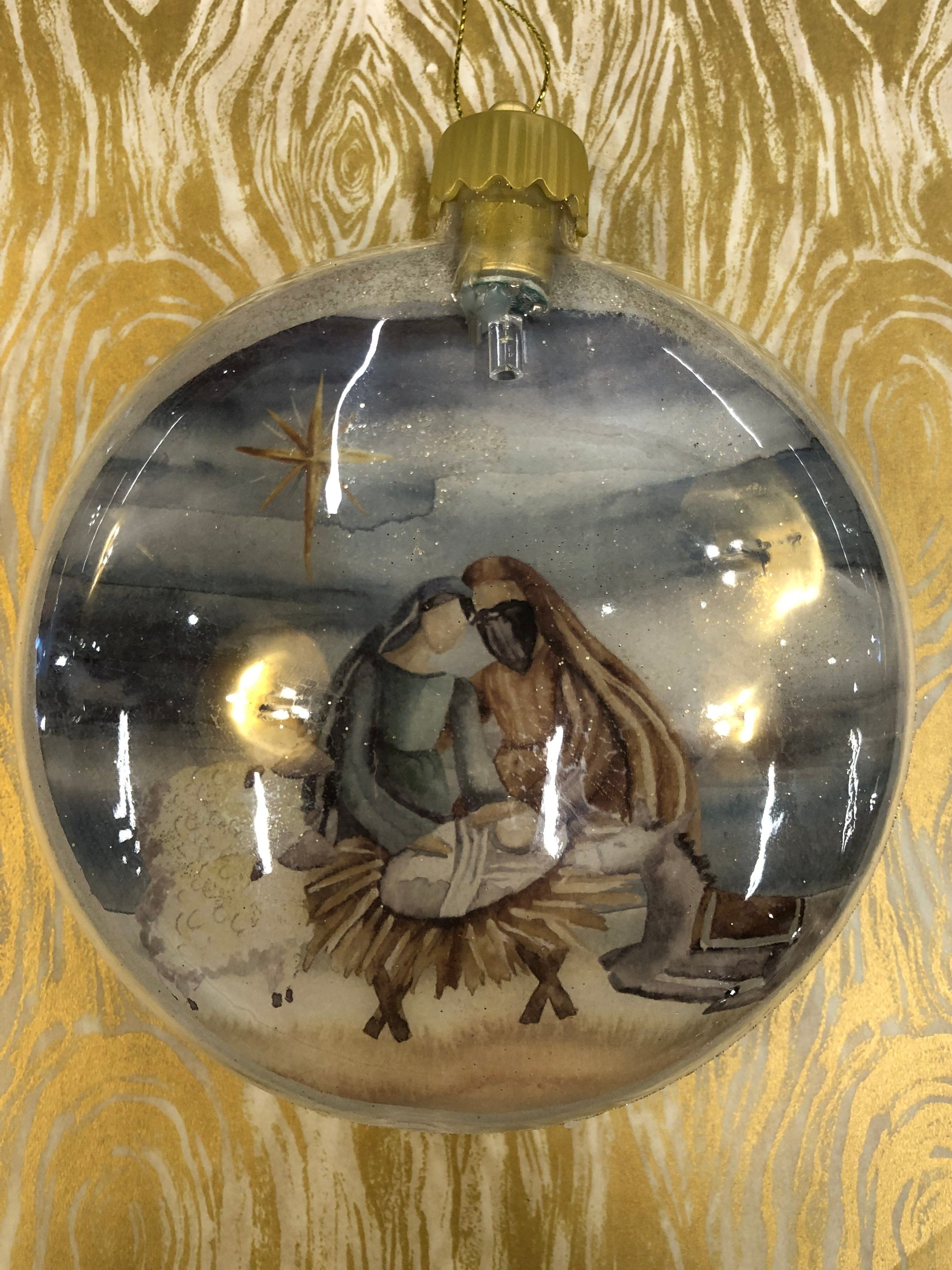 Illuminated Holy Family Ornament