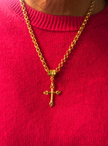 Cross Necklace with Chunky Chain