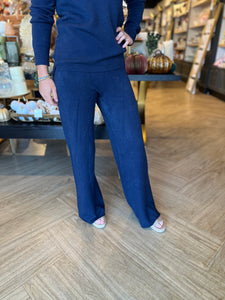 Delphine Navy Knit Pants