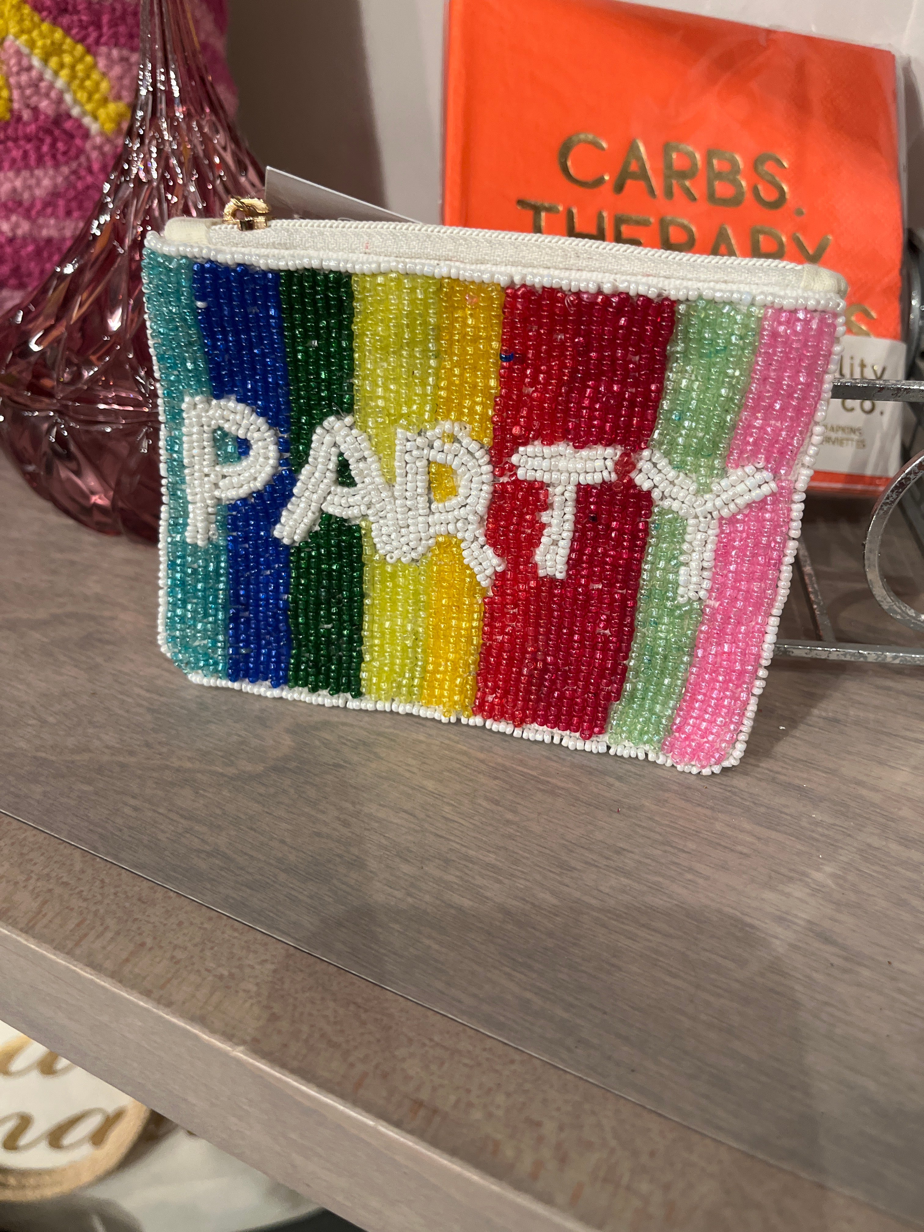 "Party" Beaded Coin Purse