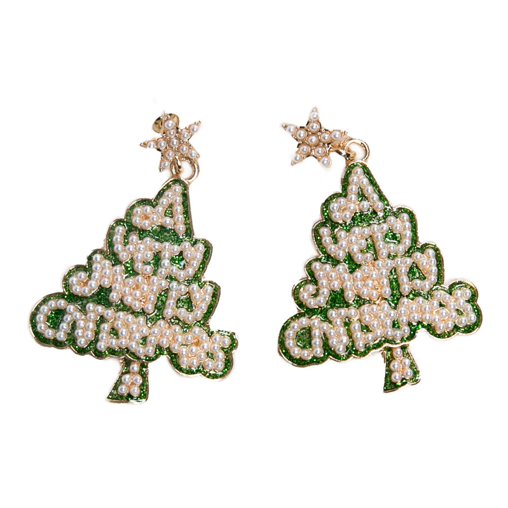 Beaded Earrings-"A Very Merry Christmas"