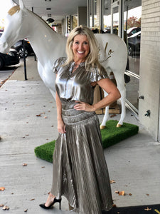 Silver Metallic Maxi Dress