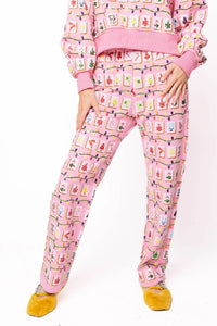 Queen of Sparkles Pink Christmas Mahjong Tile Sweatpant