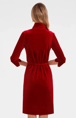 Gretchen Scott Twist & Shout Dress - Red Silky Velvet