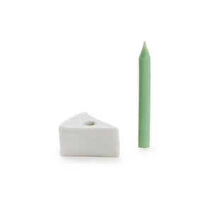 May All Your Wishes Come True Slice of Cake with Candle in Gift Box