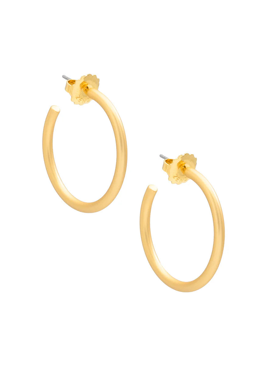 Thin Matte Gold Hoop Earring