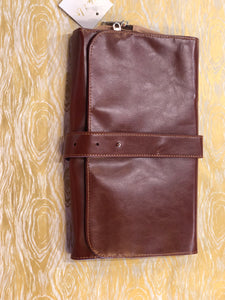 Brown Leather Men's Toiletry Hanging Bag