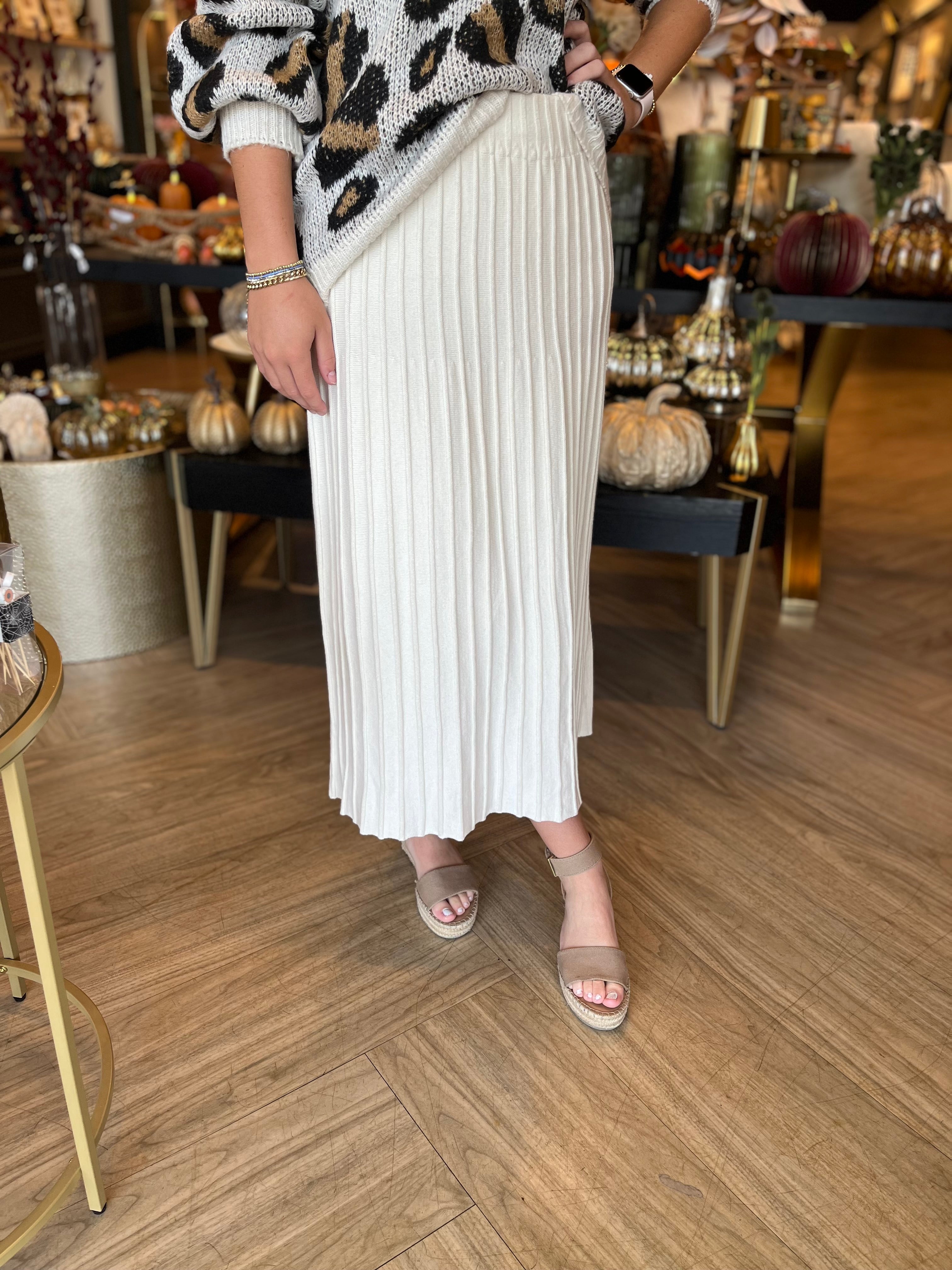 Wisteria Ivory Knit Skirt