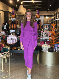 Purple Knit Maxi Dress