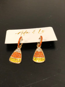 Candy Corn Rhinestone Earrings