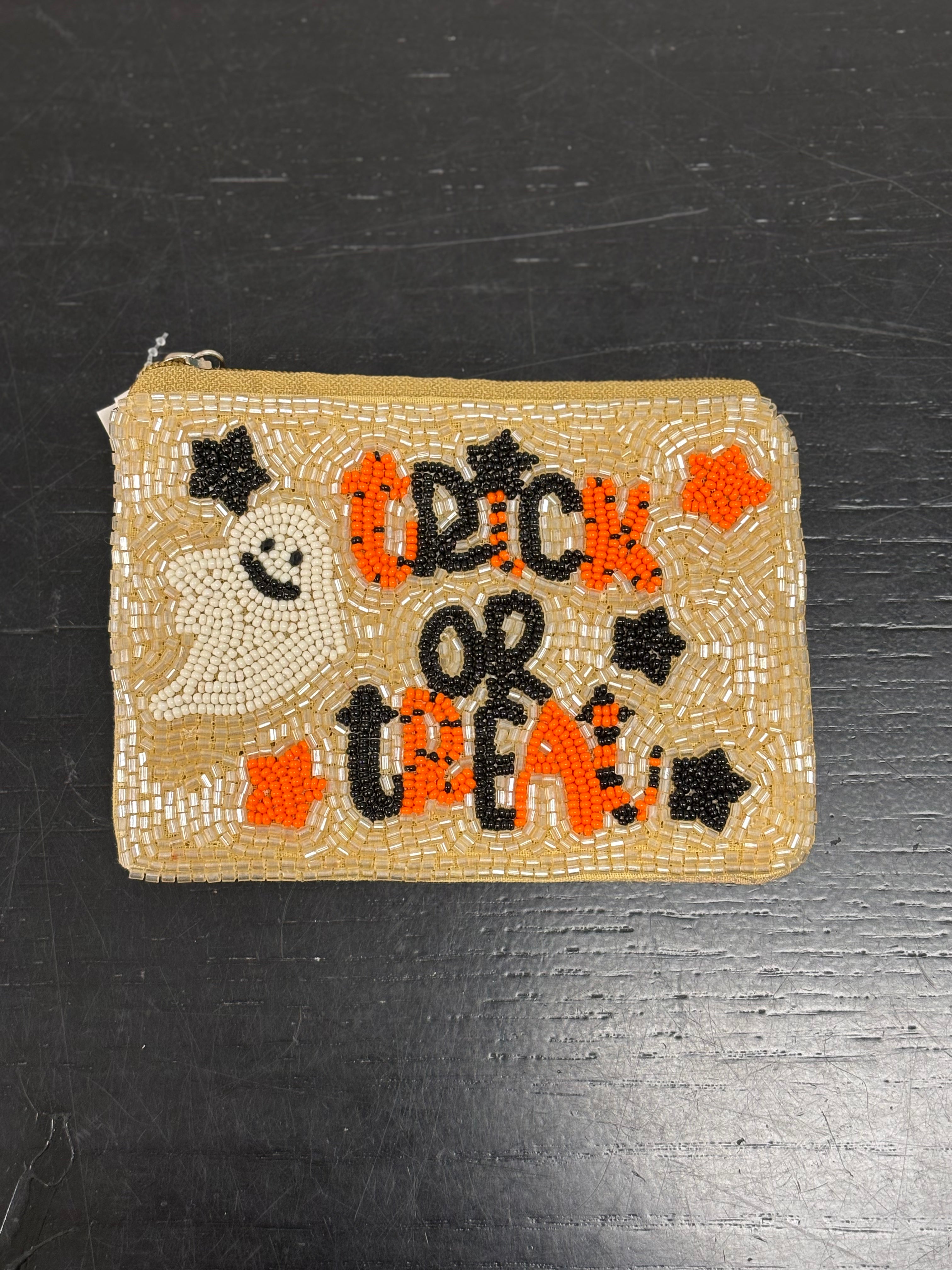 Trick or Treat Beaded Coin Purse