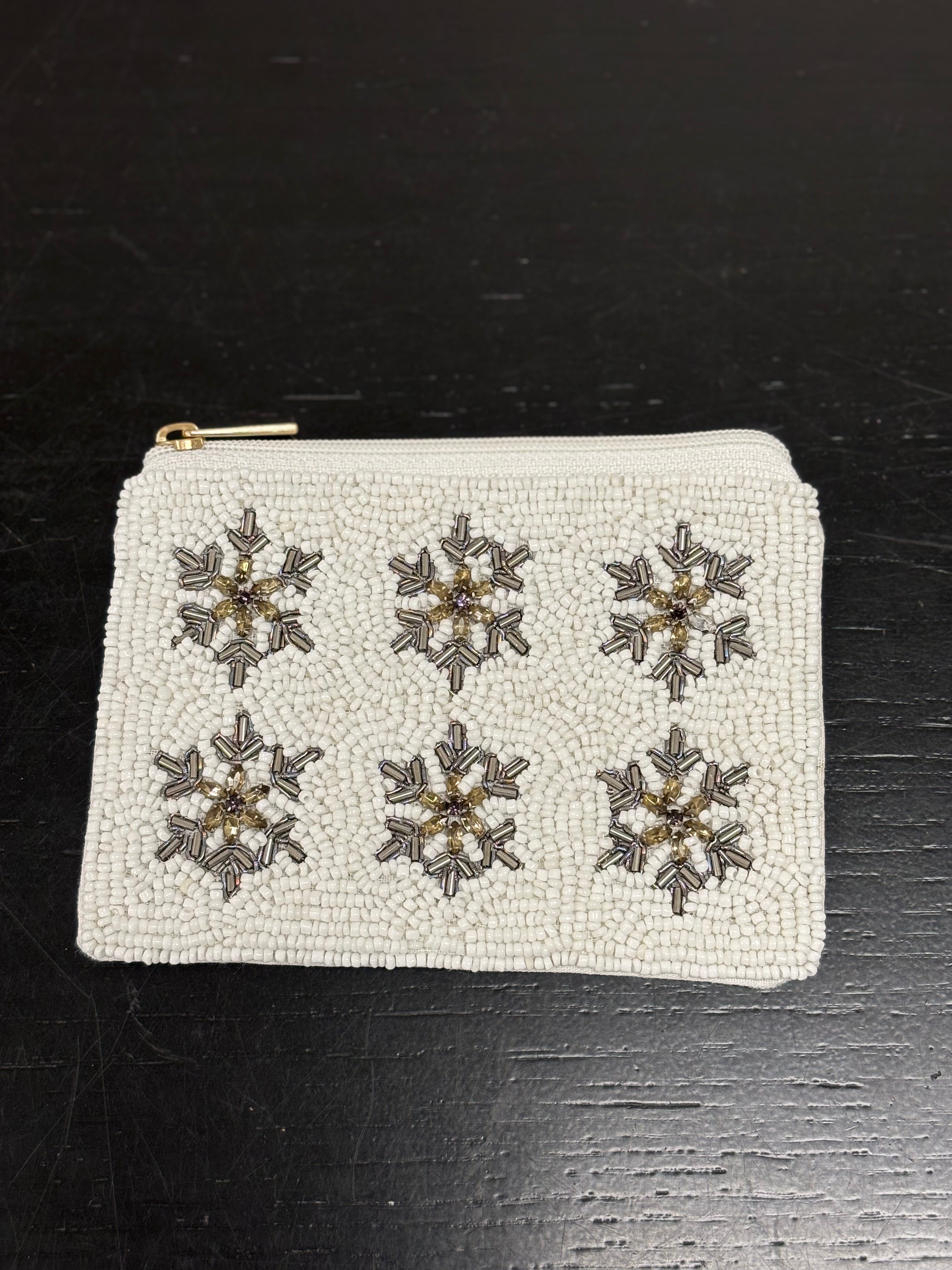 Silver Snowflake Coin Purse