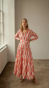 Meredith Ikat Dress Red