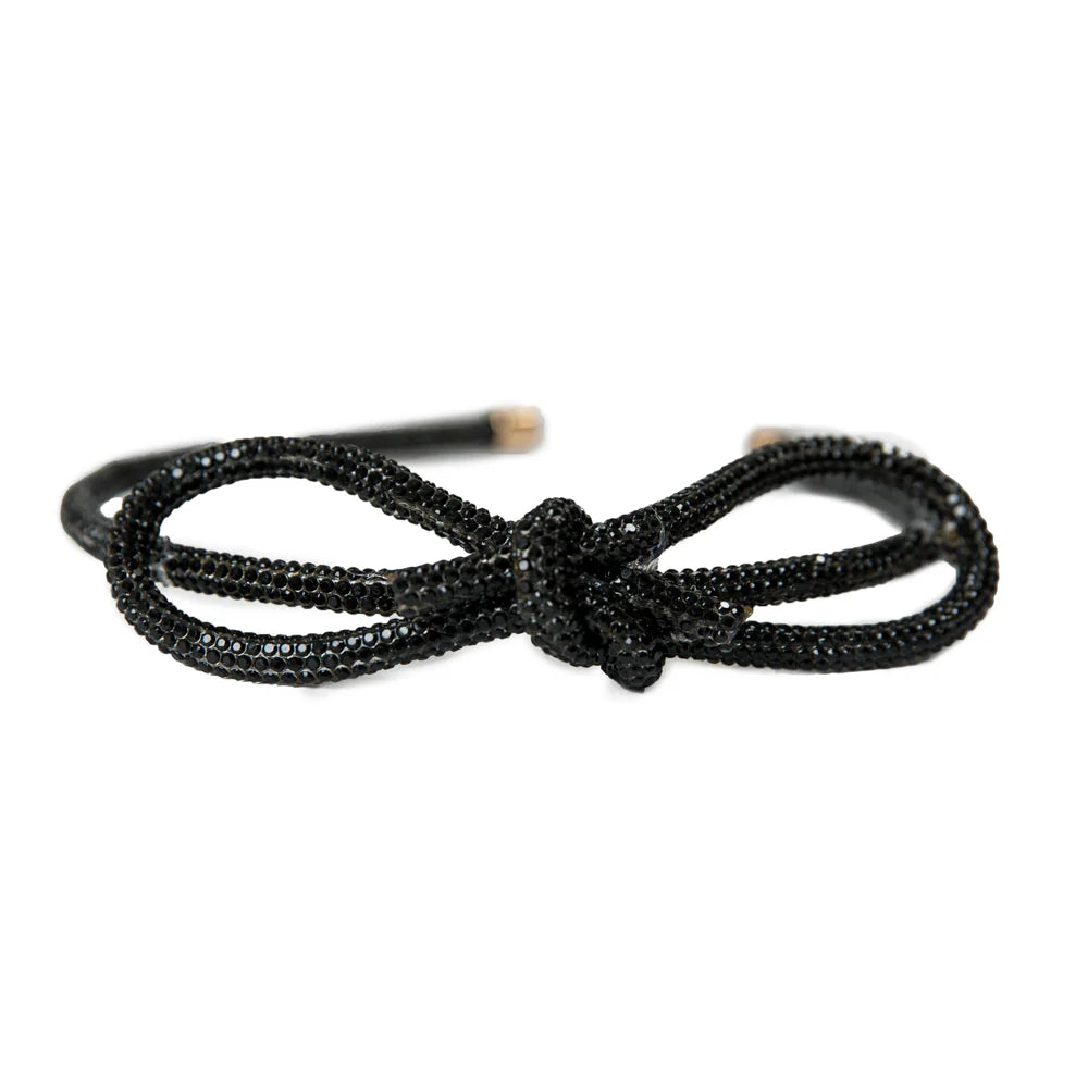 Elle Sparkle Bow Headband- Black