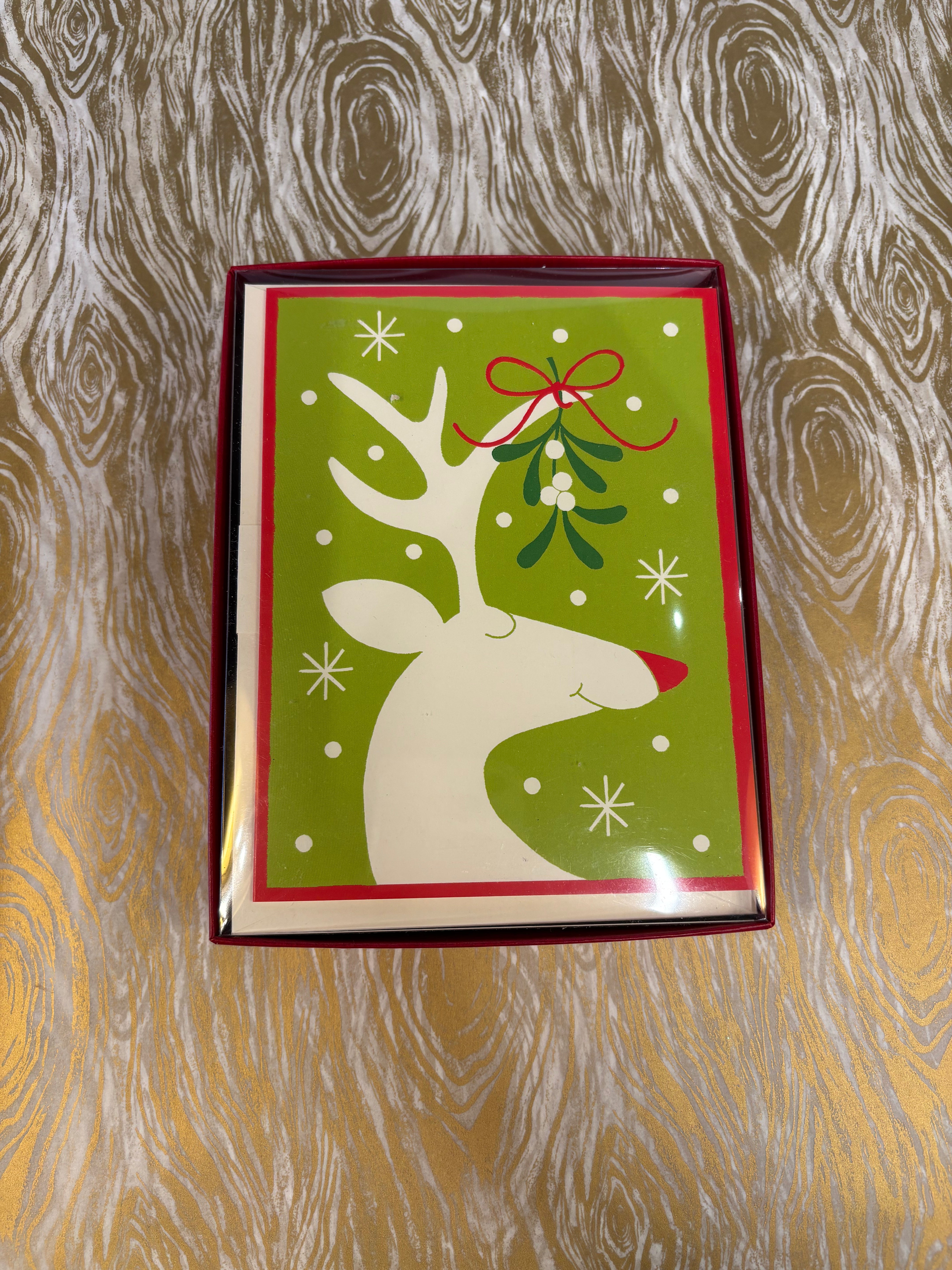 Deer and Mistletoe Christmas Card