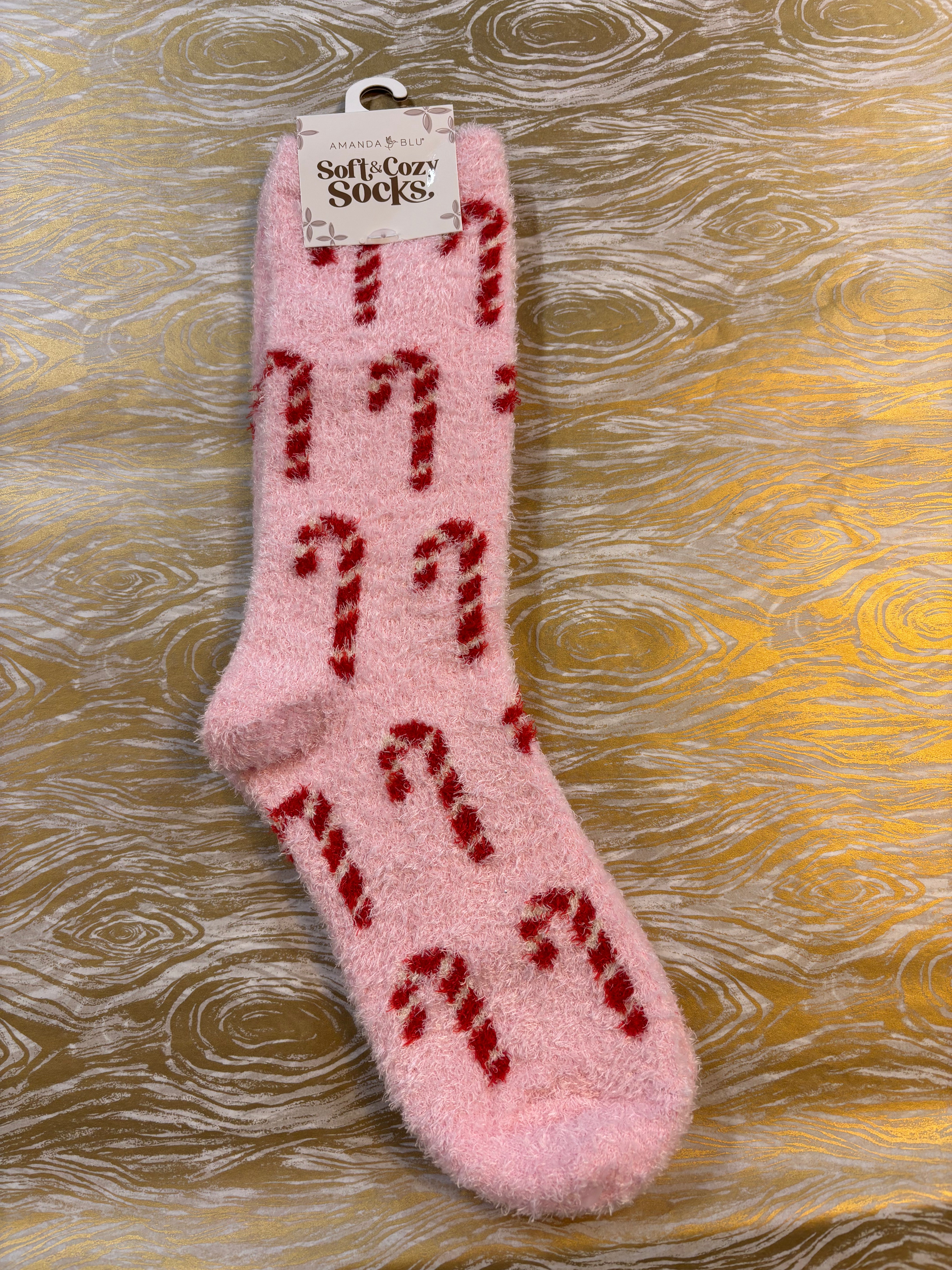 Soft and Cozy Candy Cane Socks