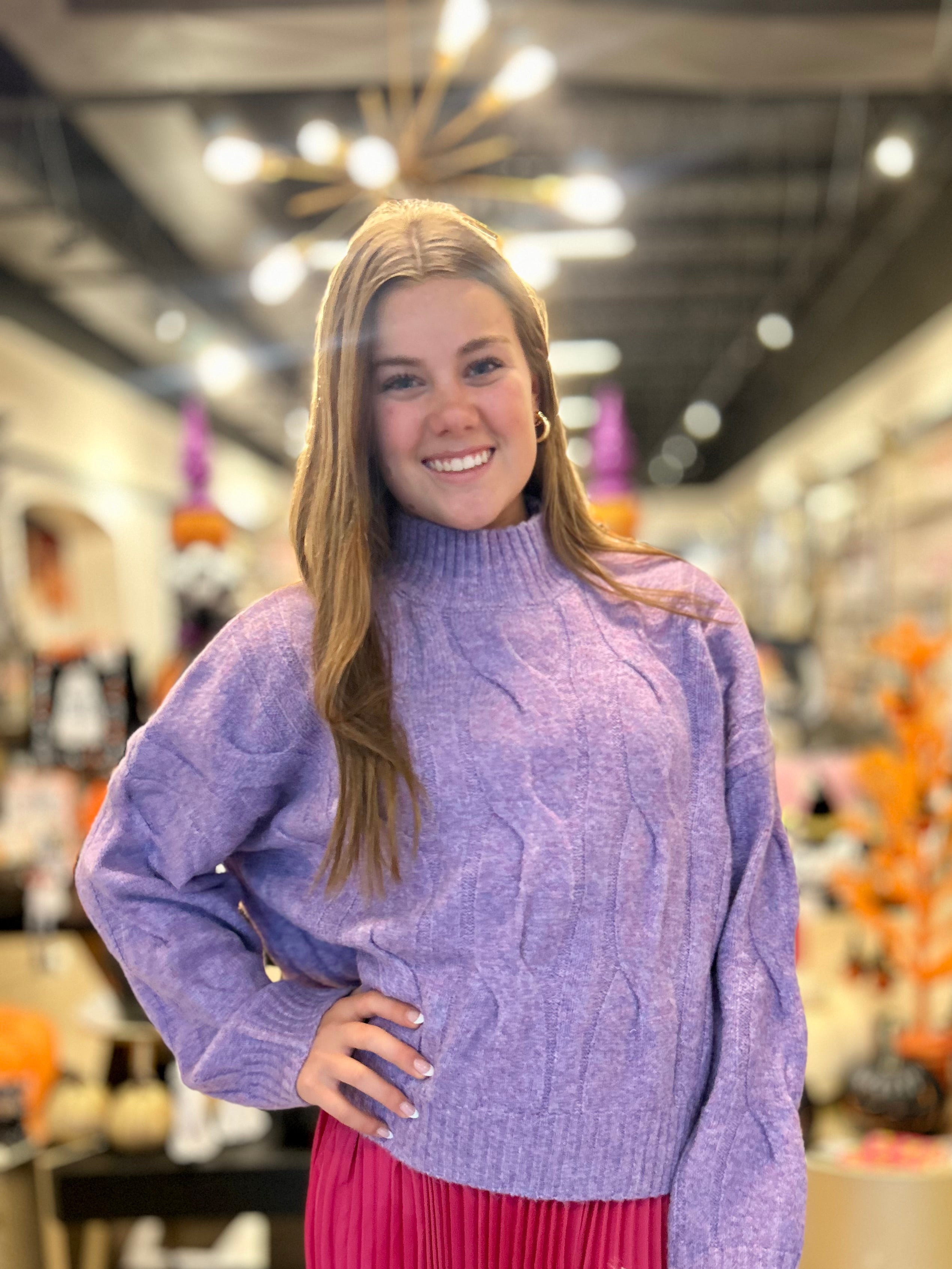 YOUNG LADIES KNITTED SWEATER - Mauve