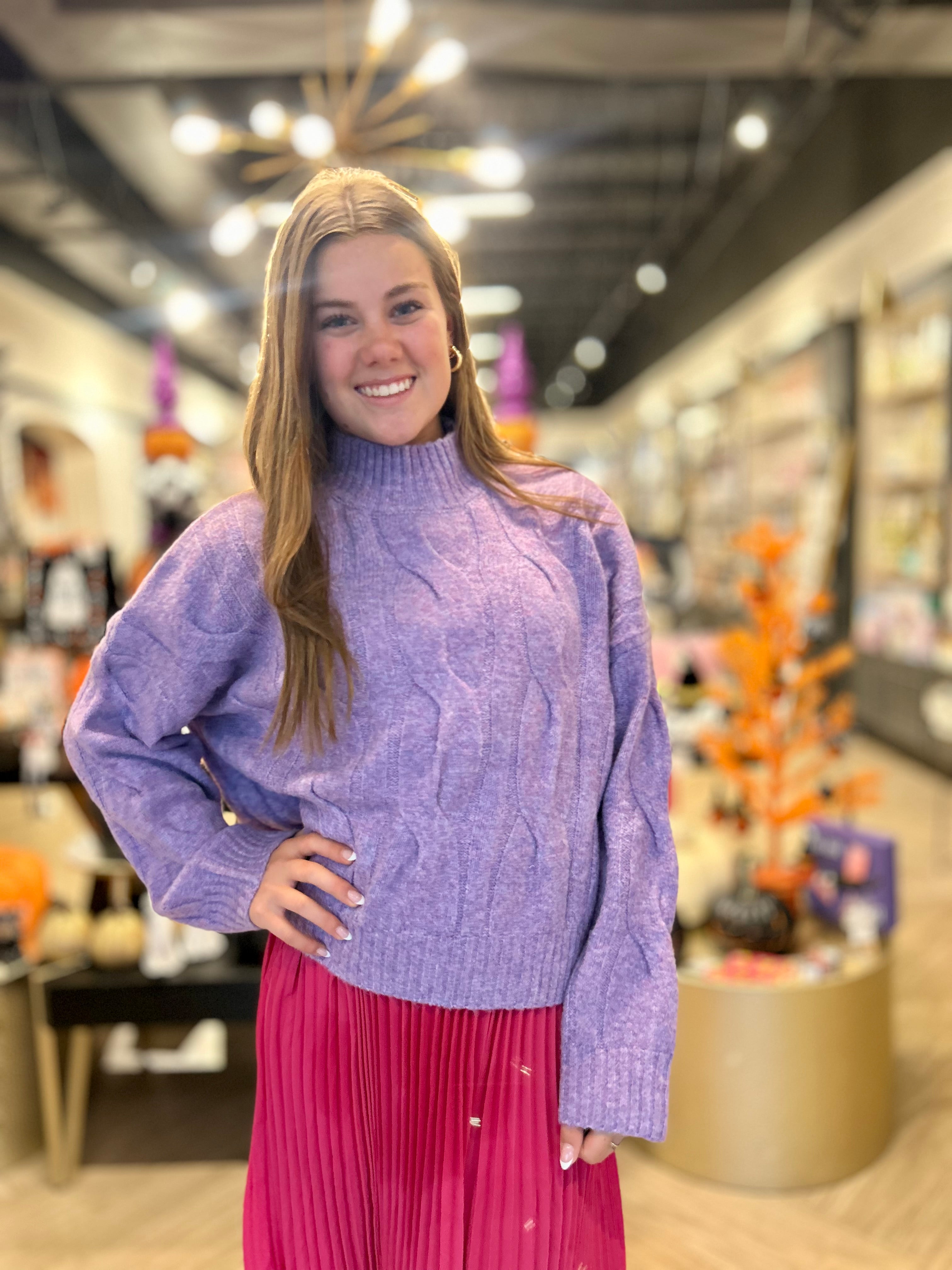 YOUNG LADIES KNITTED SWEATER - Mauve
