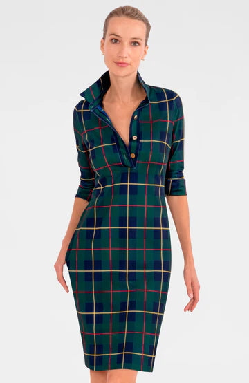 Everywhere Dress - Green Plaidly Cooper