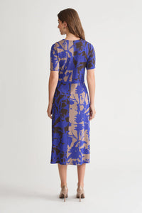 Floral Colorblock Soft Knit Midi Dress