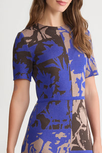Floral Colorblock Soft Knit Midi Dress
