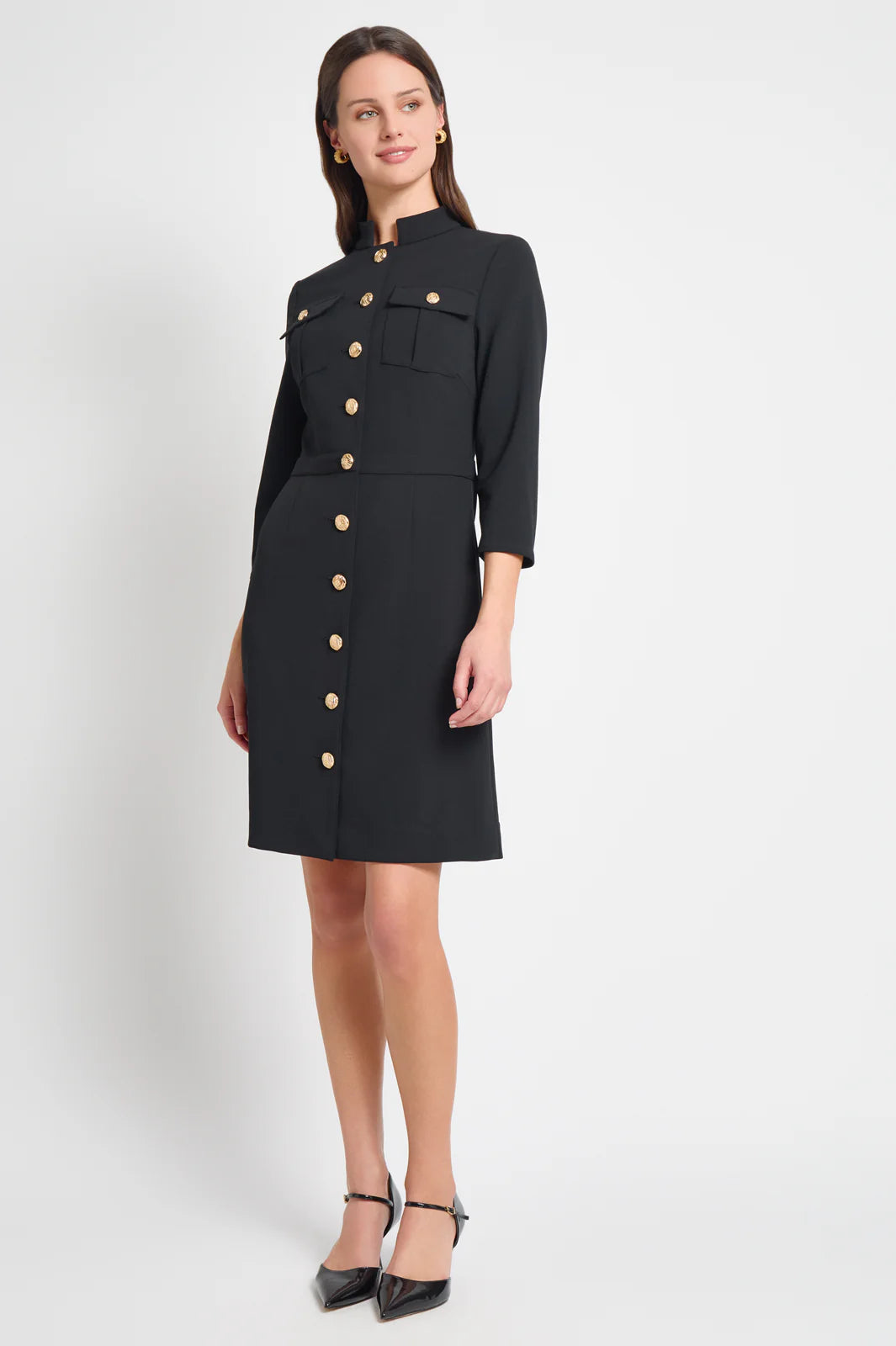 Stretch Deco Crepe Utility Sheath Dress