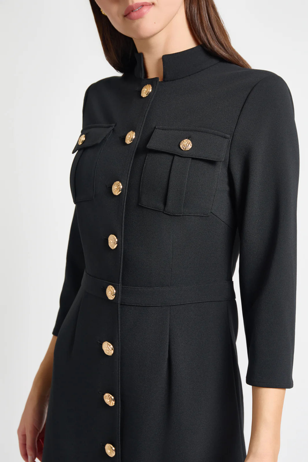 Stretch Deco Crepe Utility Sheath Dress