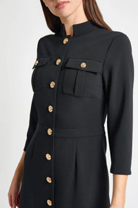 Stretch Deco Crepe Utility Sheath Dress