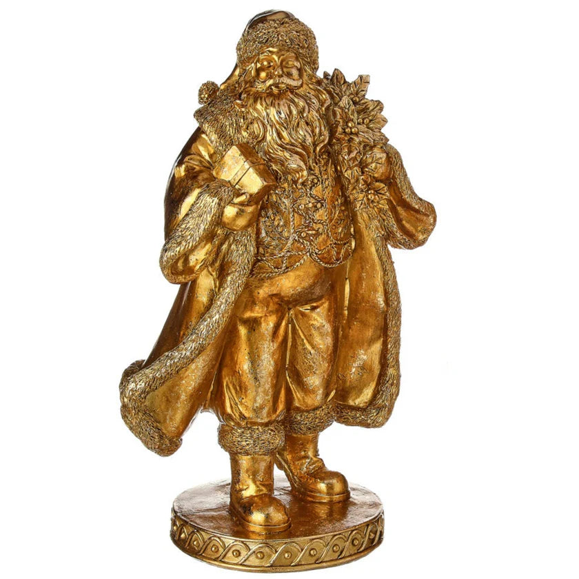 9" Resin Gilded Santa