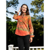 Rome Shirt Orange Belt Print Blouse