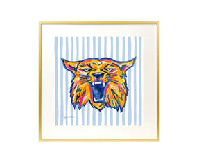 The Wildcat Blue Striped Background (PRINT) 5X5