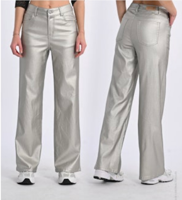LADIES WOVEN PANTS - Silver