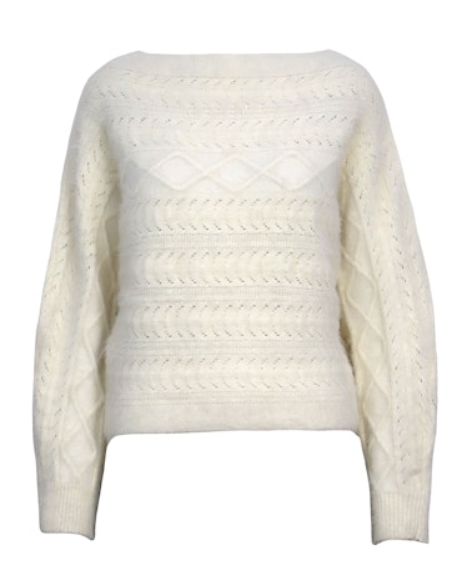 Carol Cable Knit Sweater - Cream