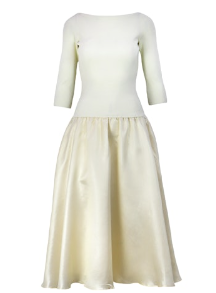 Elsa Mixed Media Dress - Cream
