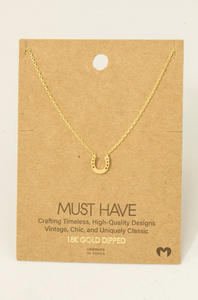 Gold Mini Horseshoe Pendant Necklace