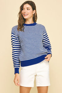 CONTRAST KNIT SWEATER TOP